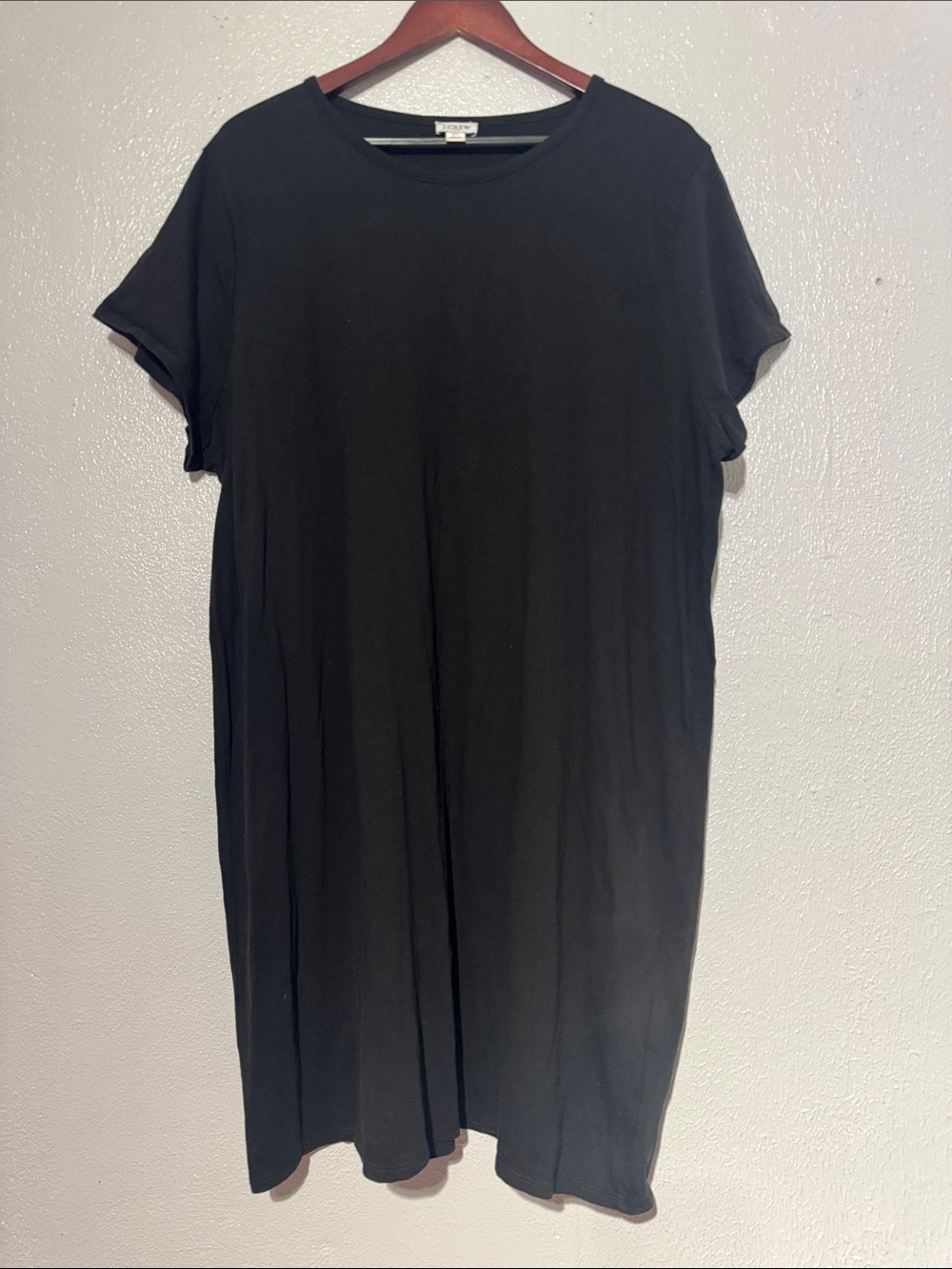 J.Crew Factory Black Short Sleeve 100% Cotton Knit T-Shirt Dress Plus Size 2X